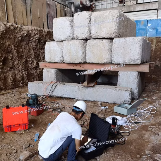 Testador de carga estática de fundações de colunas de estacas de engenharia